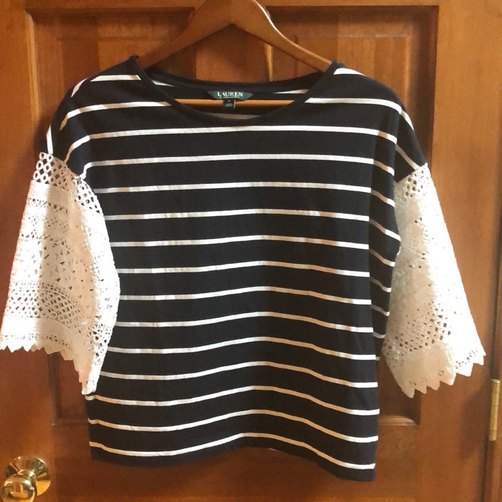 Ralph Lauren Size M Lace-sleeve Top